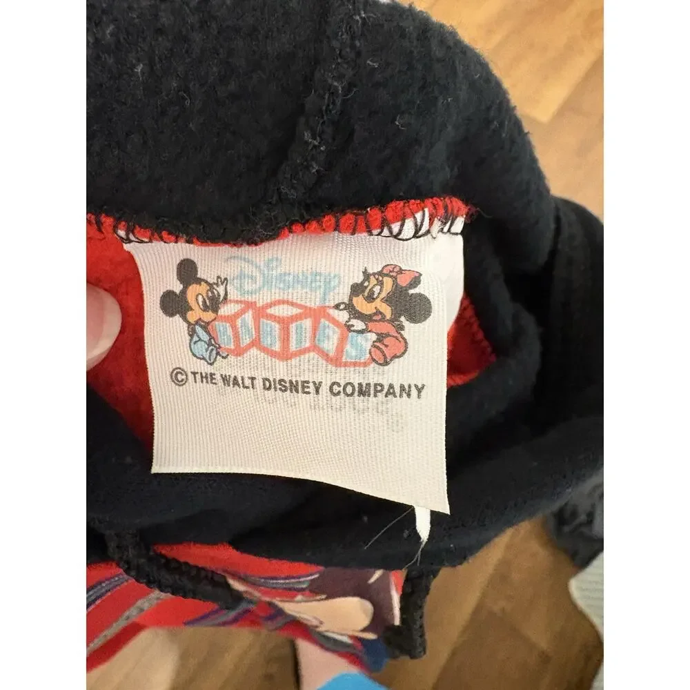 Vintage 80’s 90’s Disney Babies Mickey Red Hoodie Mickey Ears Size 6-12 Months - Picture 4 of 16